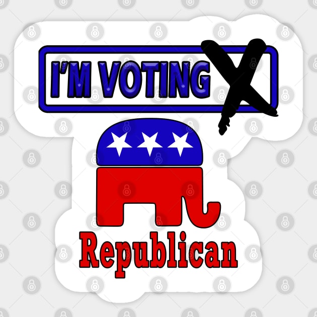 I'm Voting Republican Sticker by Perfect Sense